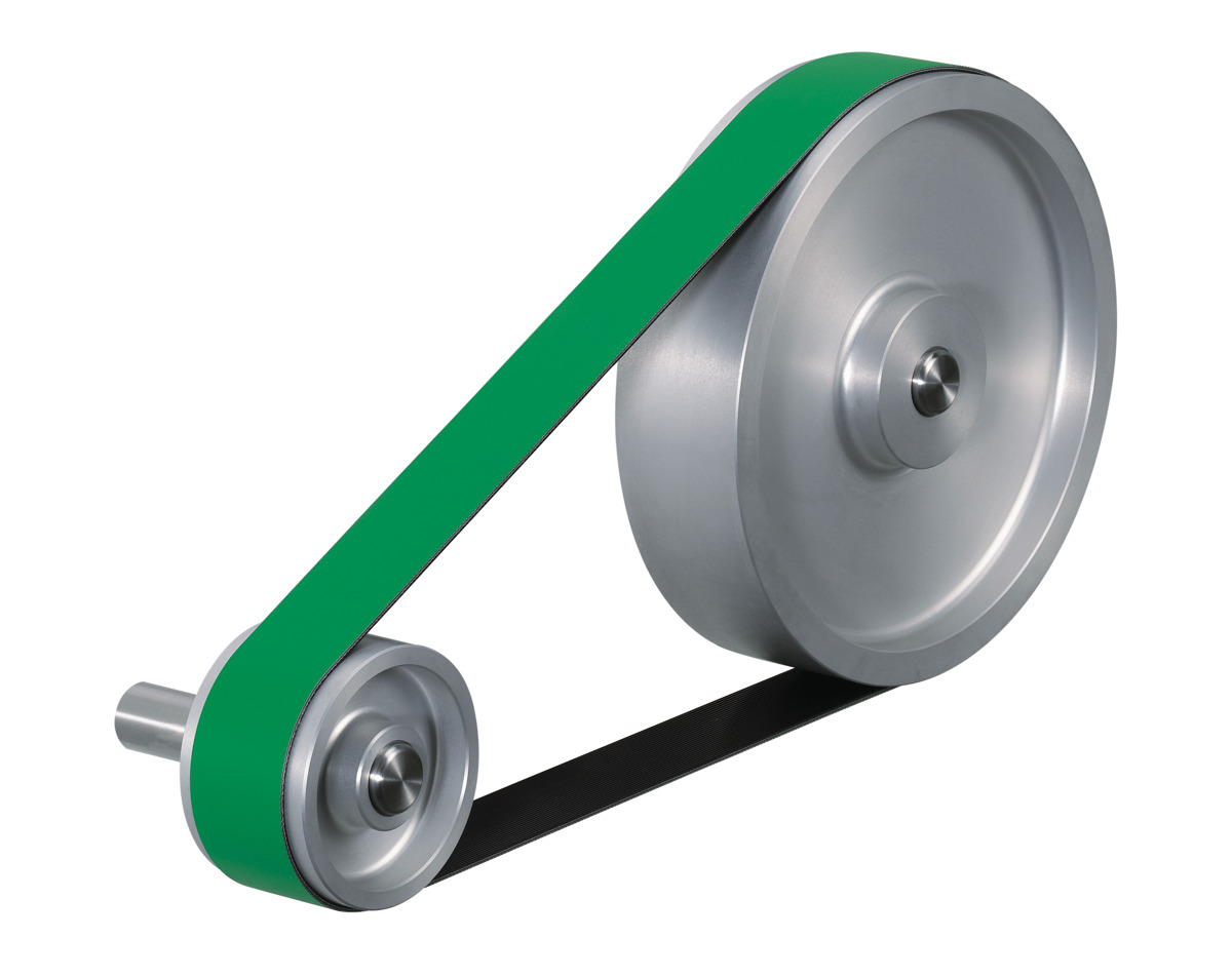 Flat belt outlet pulley